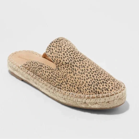 Women's clara leopard espadrille flat mules discount